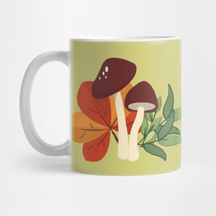 Mushrooms among the leaves Mug